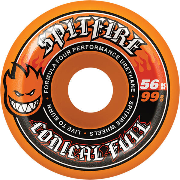 Spitfire F4 Conical Full 56mm 99a Orange Skateboard Wheels