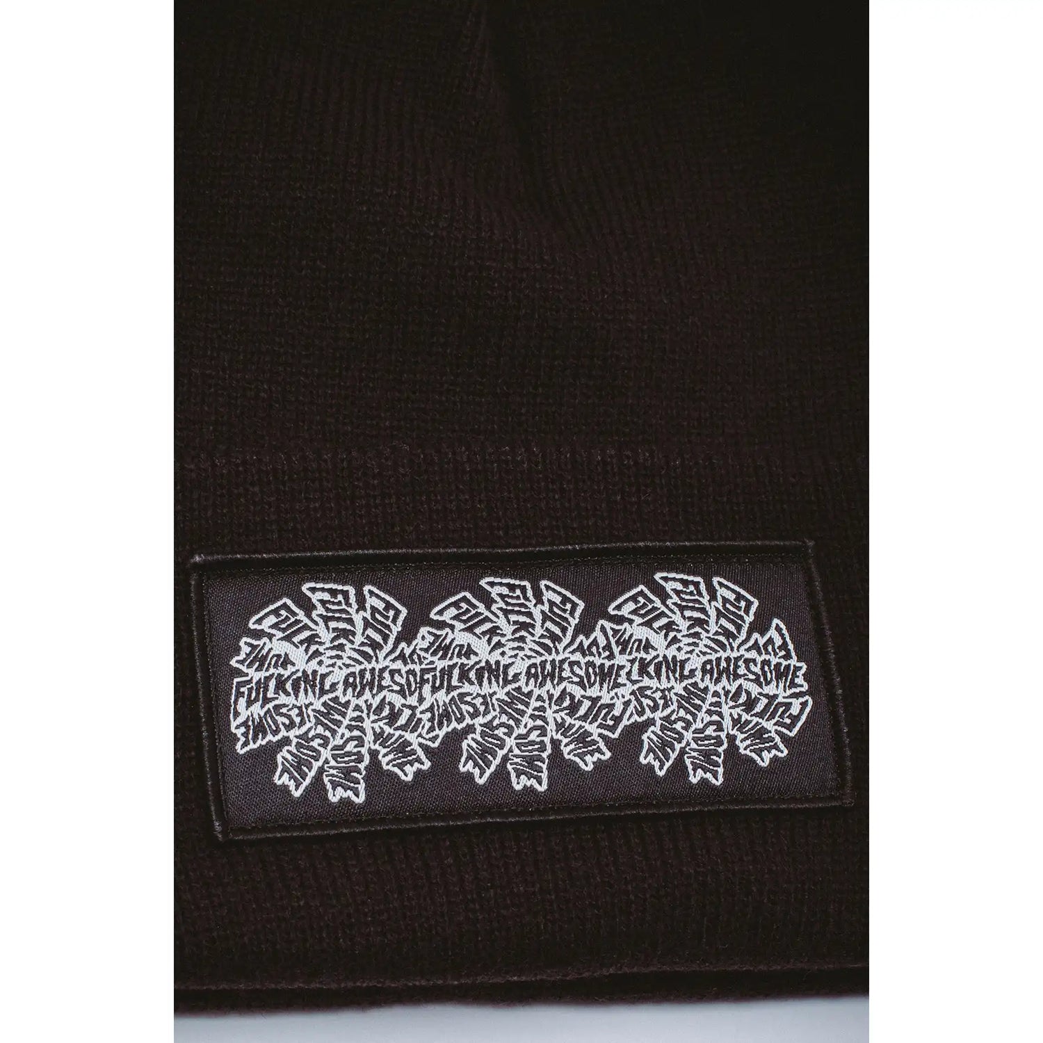 Fucking Awesome Three Spiral Edge Stitch Beanie black