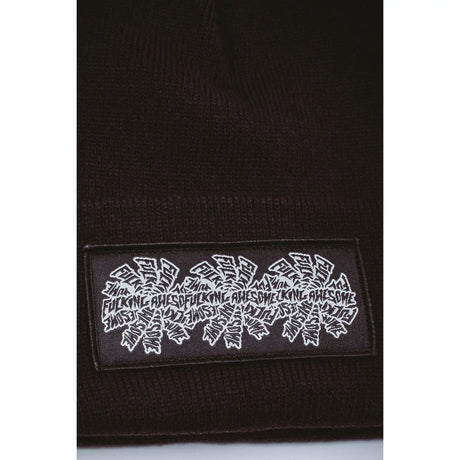 Fucking Awesome Three Spiral Edge Stitch Beanie black