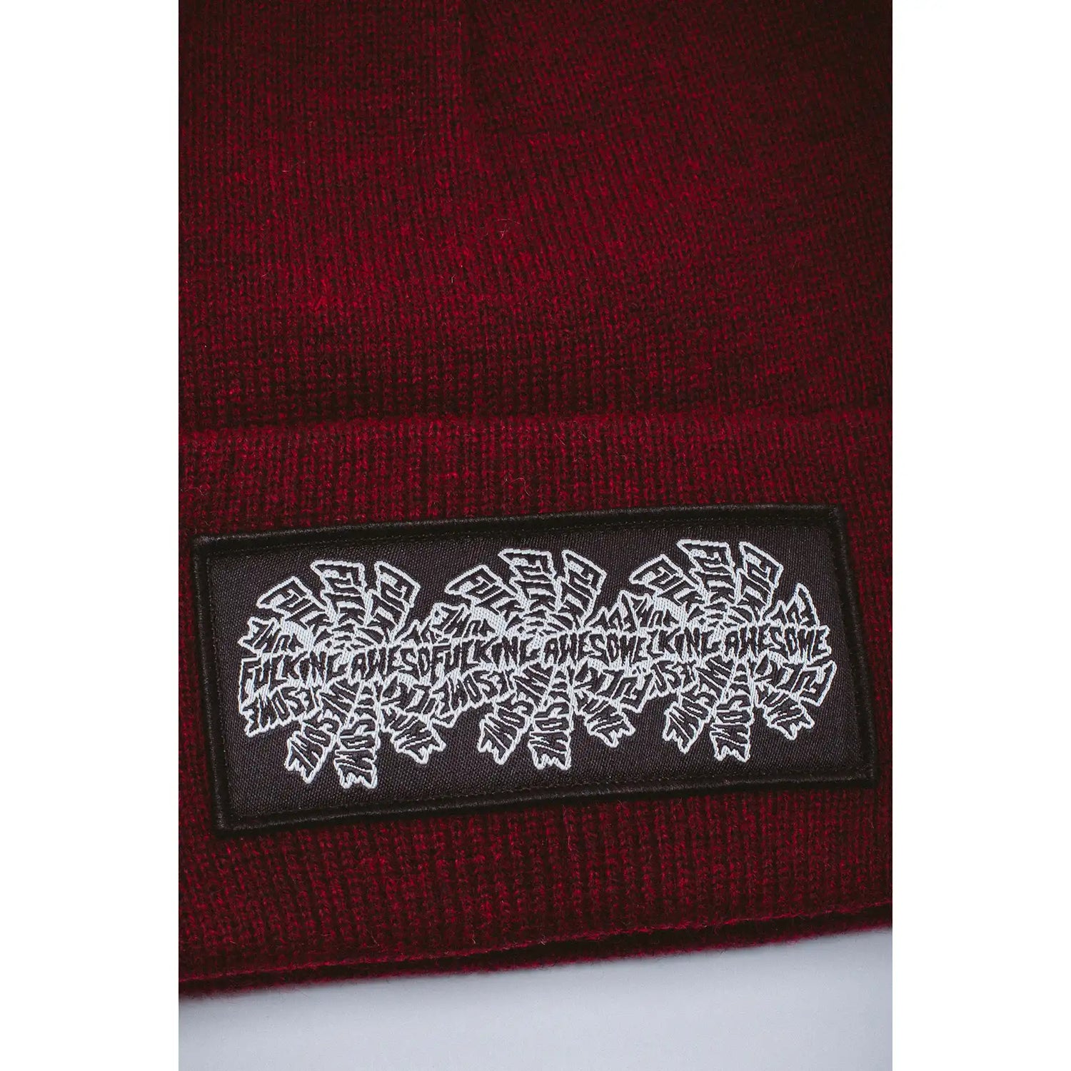 Fucking Awesome Three Spiral Edge Stitch Beanie burgundy Heather