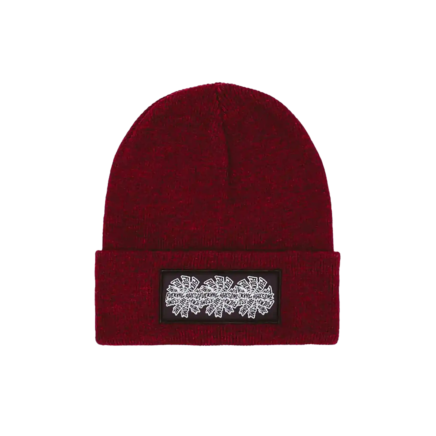 Fucking Awesome Three Spiral Edge Stitch Beanie burgundy Heather