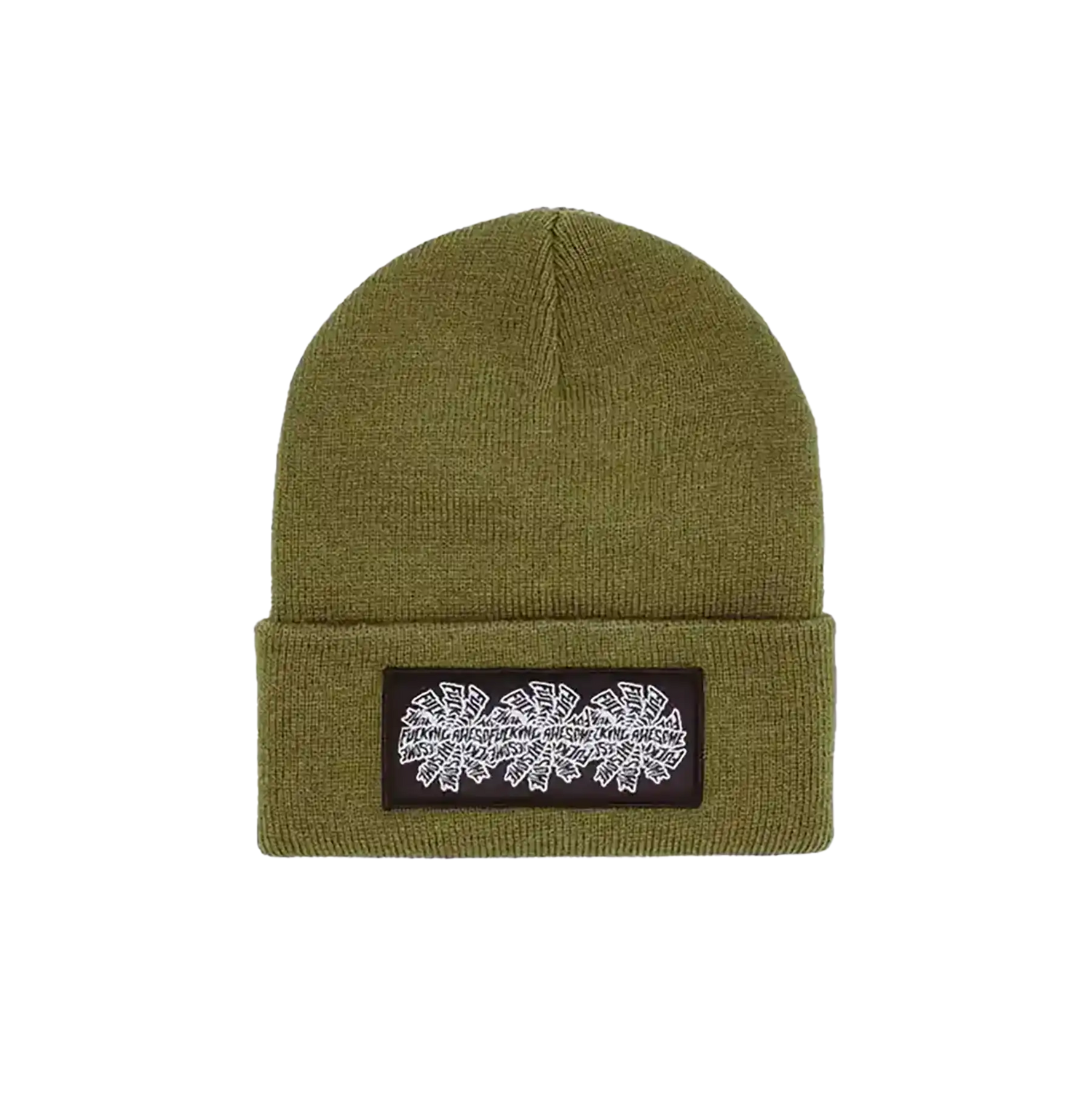 Fucking Awesome Three Spiral Edge Stitch Beanie winter moss