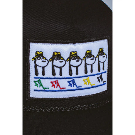 Fucking Awesome Spike Repeat Embroidered 5 Panel Mesh Hat black