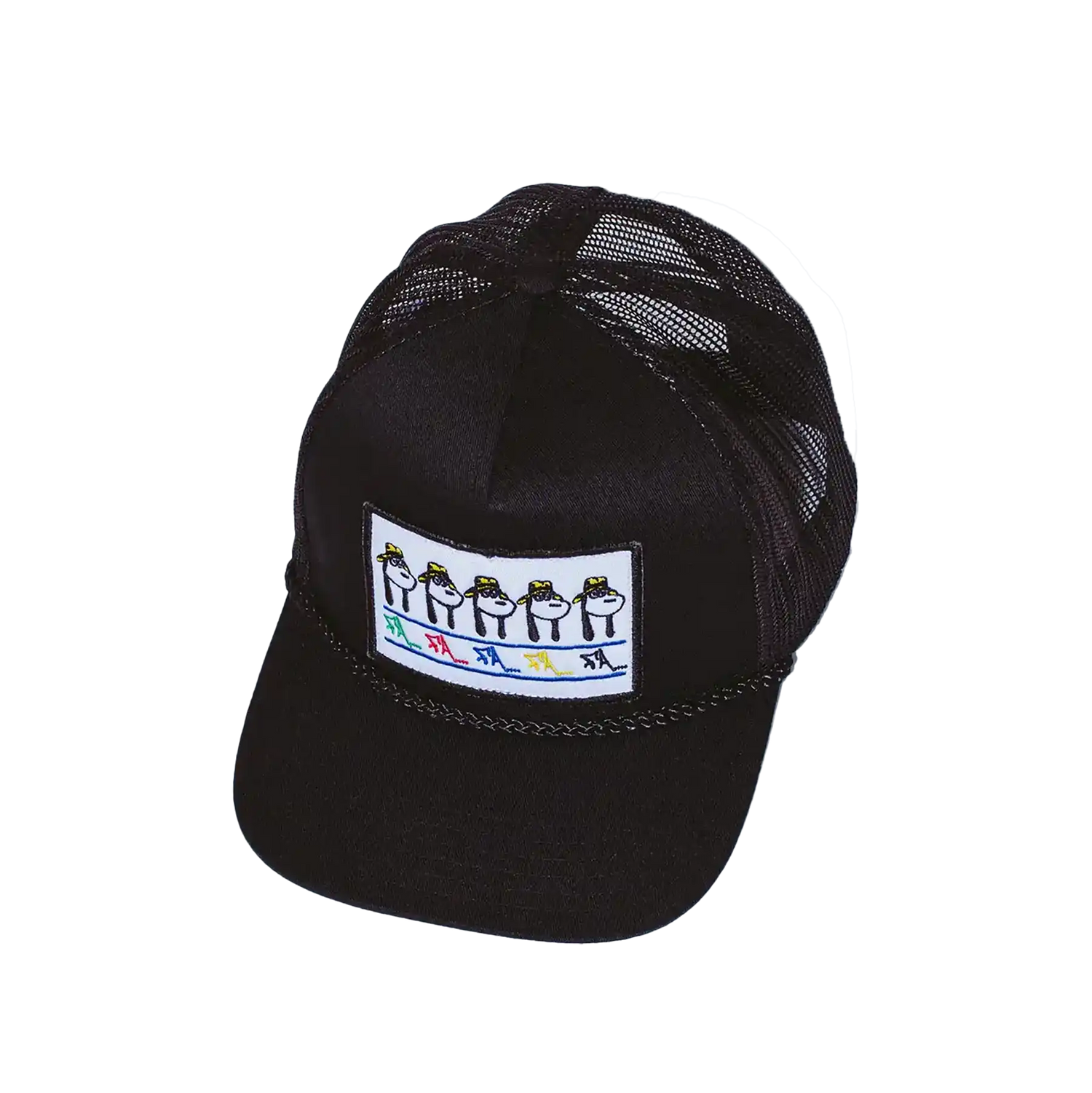 Fucking Awesome Spike Repeat Embroidered 5 Panel Mesh Hat black