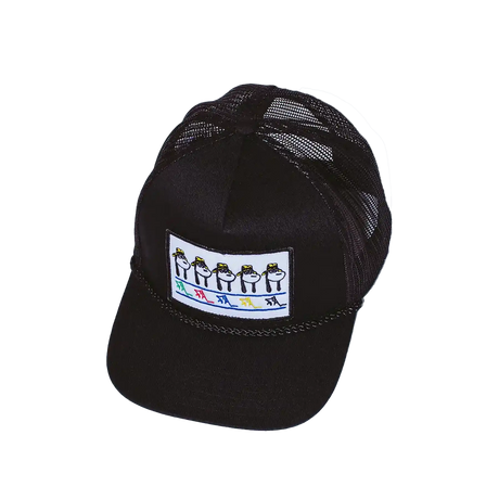 Fucking Awesome Spike Repeat Embroidered 5 Panel Mesh Hat black
