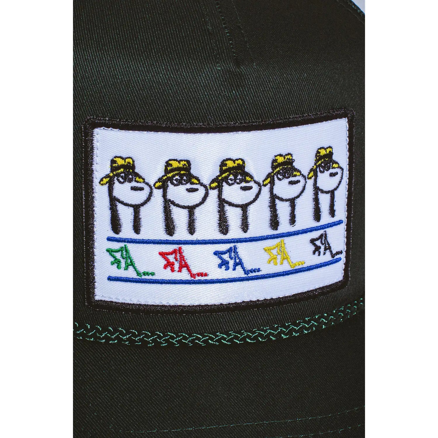 Fucking Awesome Spike Repeat Embroidered 5 Panel Mesh Hat forest green