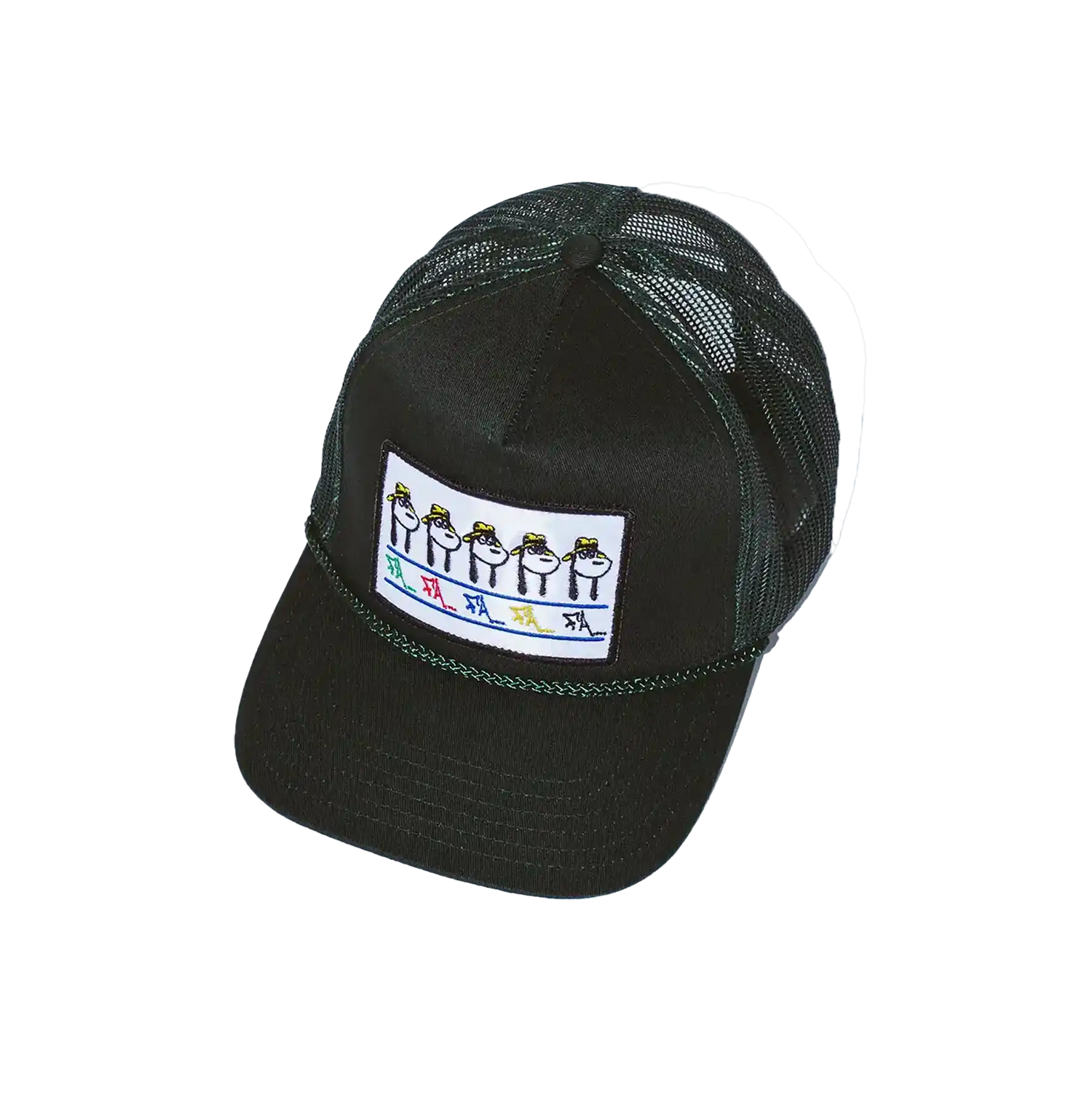 Fucking Awesome Spike Repeat Embroidered 5 Panel Mesh Hat forest green