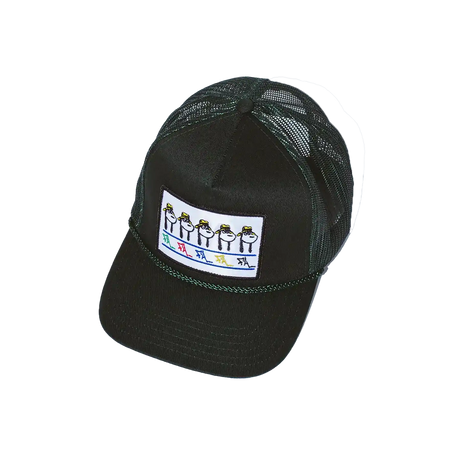 Fucking Awesome Spike Repeat Embroidered 5 Panel Mesh Hat forest green