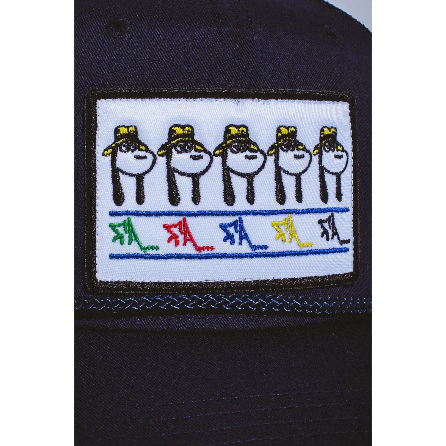Fucking Awesome Spike Repeat Embroidered 5 Panel Mesh Hat navy blue