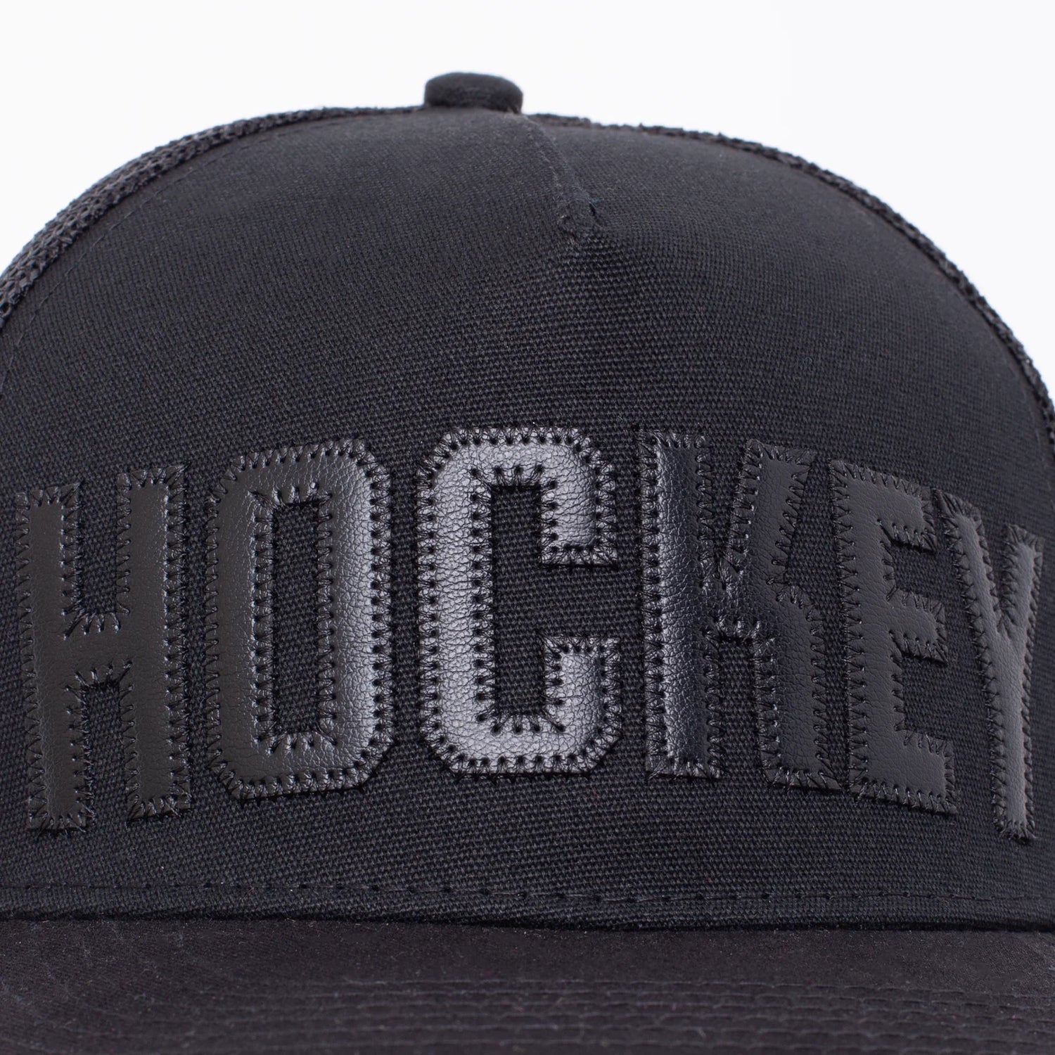 Hockey Truck Stop Hat #3 black close up