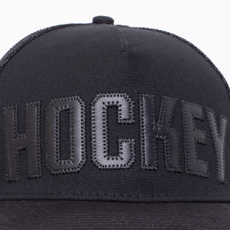 Hockey Truck Stop Hat #3 black close up
