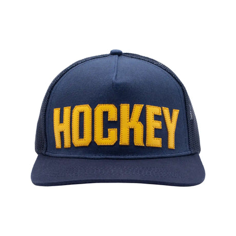 Hockey Truck Stop Hat #3 navy yellow front