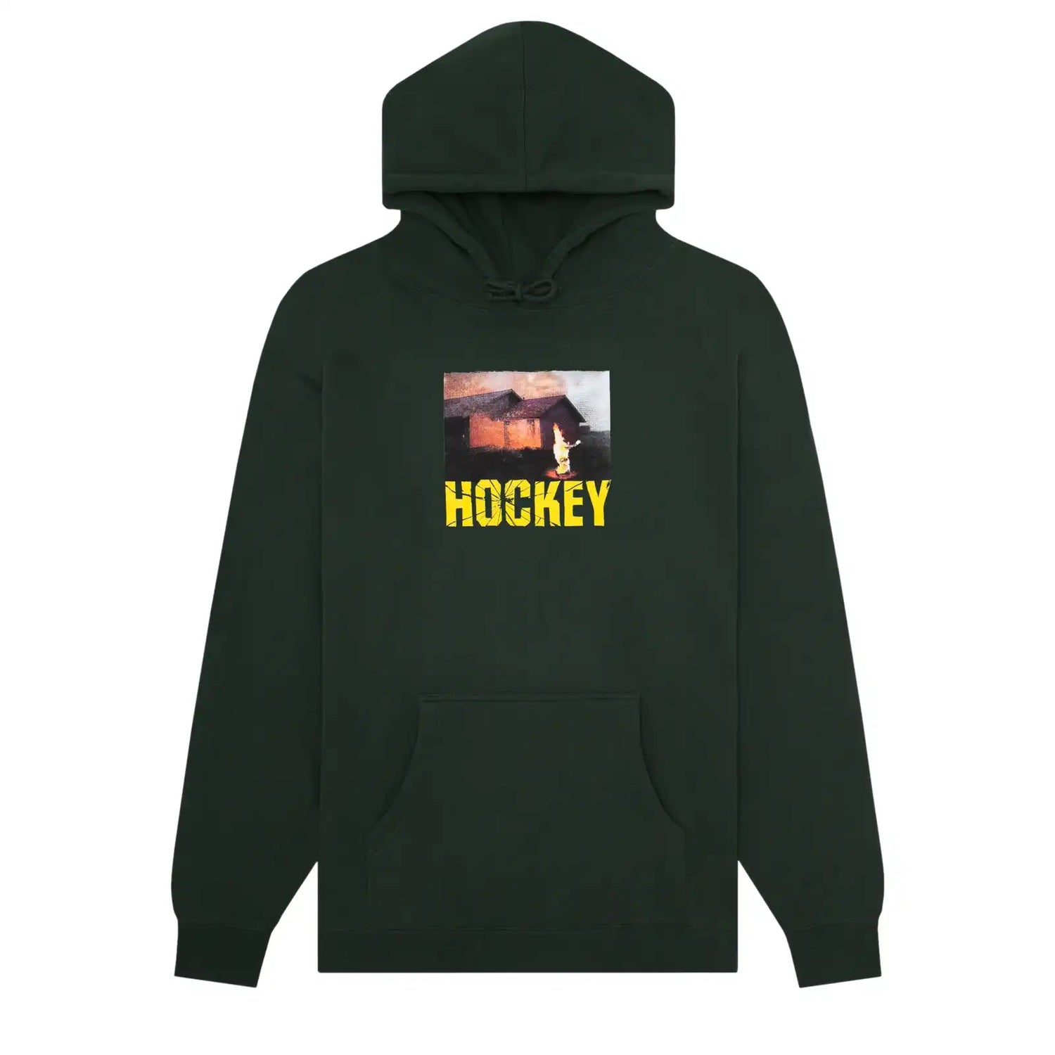 Hockey Windows Up Hoodie forest green front
