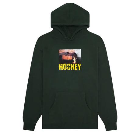 Hockey Windows Up Hoodie forest green front