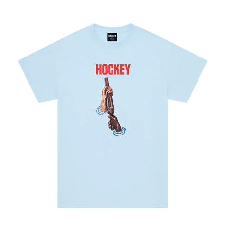 Hockey Shotgun Short Sleeve T-Shirt light blue front