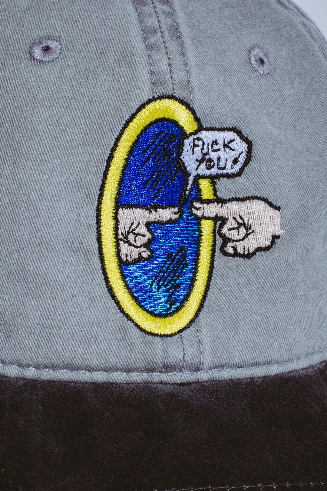 Fucking Awesome Fuck You Embroidered 6-Panel Snapback Hat gray