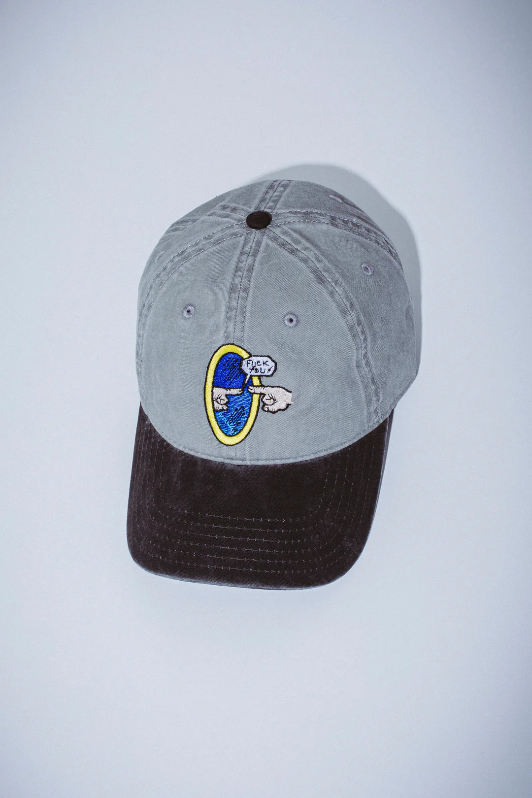 Fucking Awesome Fuck You Embroidered 6-Panel Snapback Hat gray