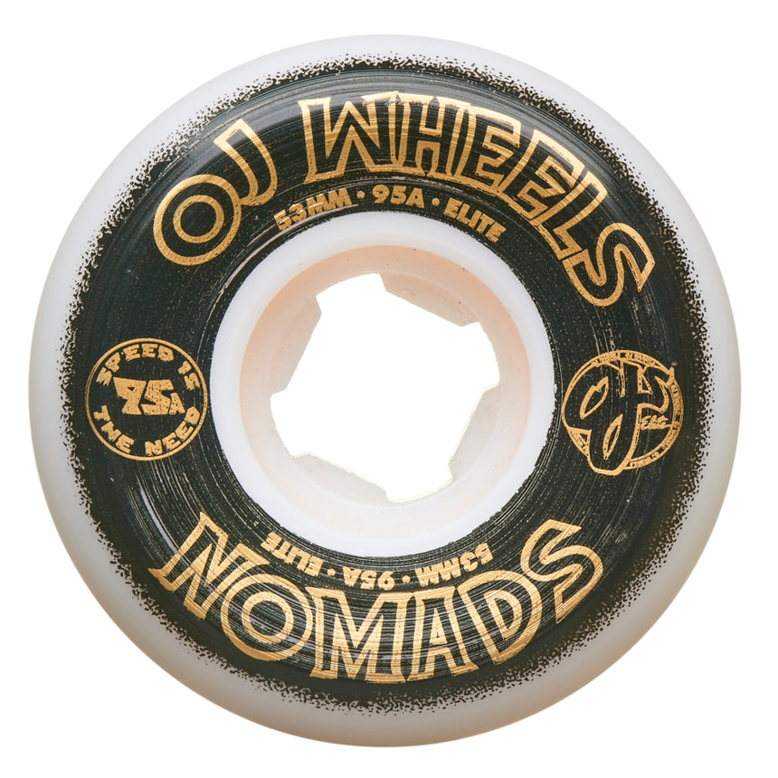 OJ Elite Nomad White 95a Skateboard Wheels