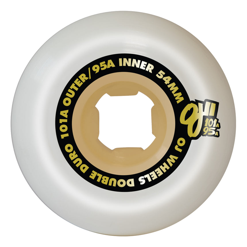 OJ Double Duro 54mm White/Gum 101a/95a Mini Combo Skateboard Wheels (Copy)