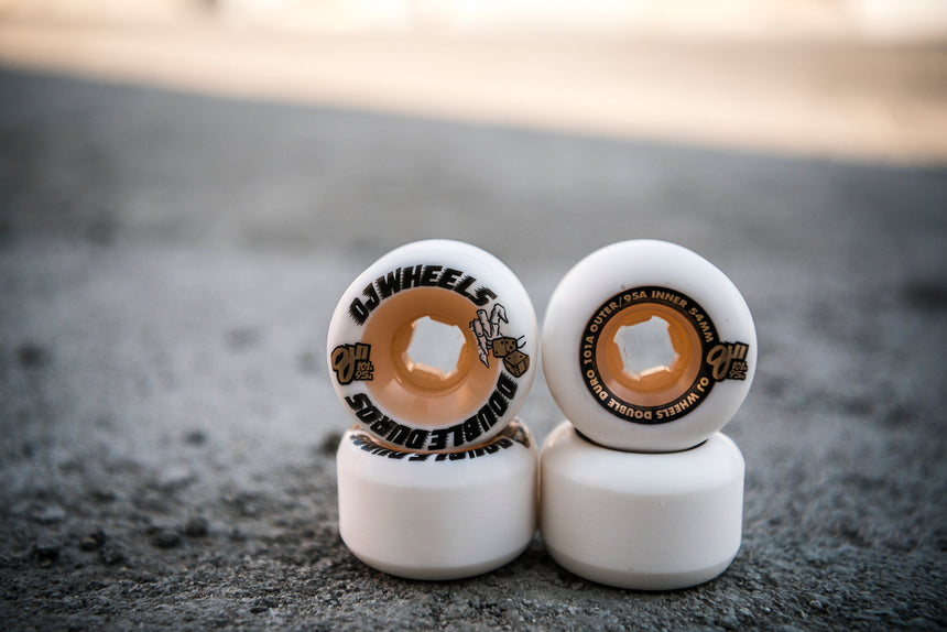 OJ Double Duro 54mm White/Gum 101a/95a Mini Combo Skateboard Wheels (Copy)