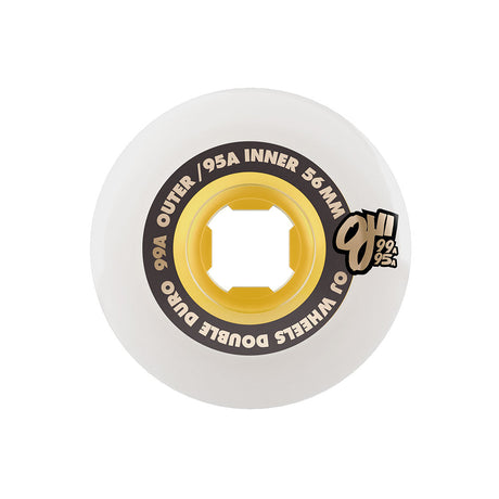 OJ Double Duro 56mm White/Gum 99a/95a Chubbies Skateboard Wheels