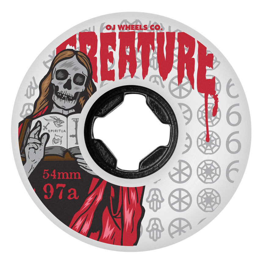 OJ X Creature The Book of Bloodsuckers 54mm 97a white hardline Skateboard Wheels