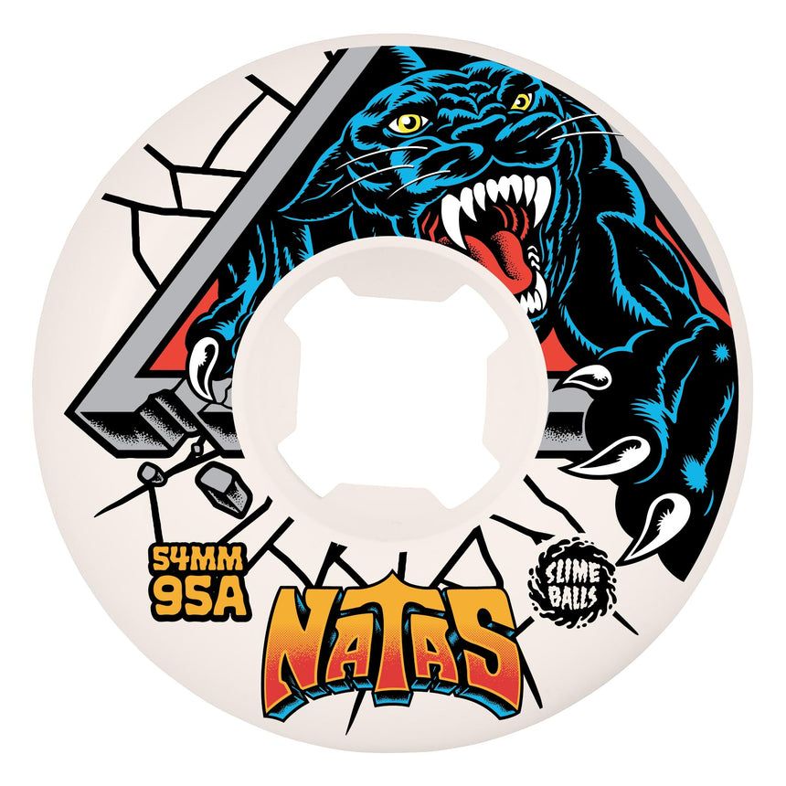 Slime Balls 54mm Natas Reissue White Hardline 95a Skateboard Wheels
