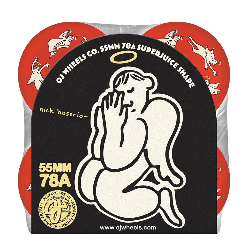 OJ Nick Boserio Holy Angels 55mm 78a Mini Super Juice Red Skateboard Wheels