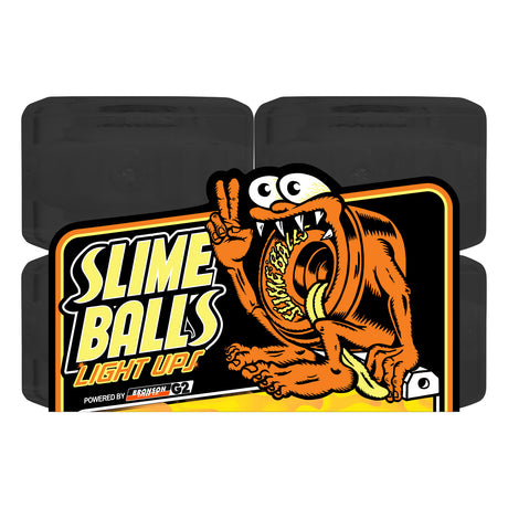 Slime Balls 66mm 78a Flame Light Ups Skateboard Wheels w/ Bronson G2 bearings
