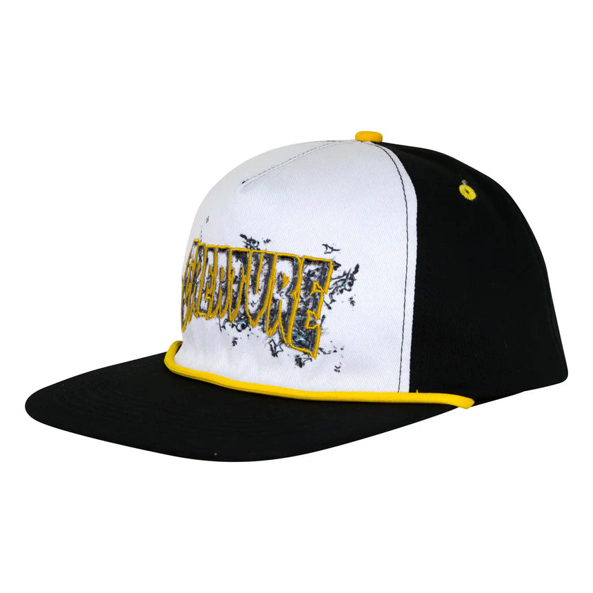 Creature Inferno Snapback Unstructured Hat - White/Gold side