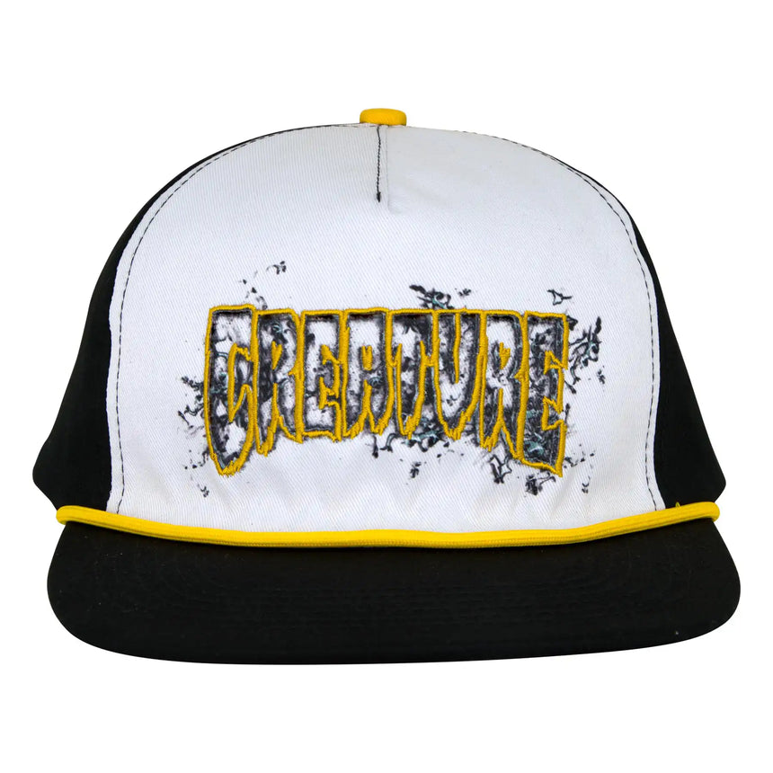 Creature Inferno Snapback Unstructured Hat - White/Gold front