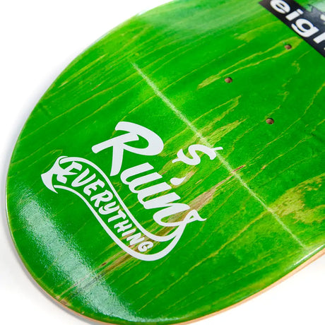 Money Ruins Everything x eightball Collab Cop Car Skateboard Deck Detail