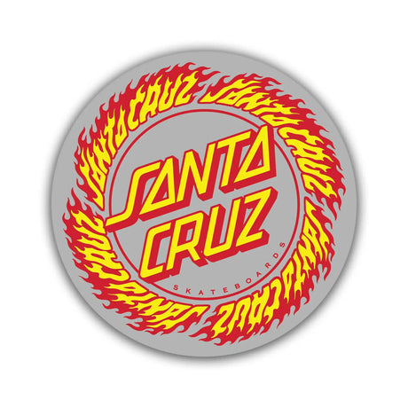 Santa Cruz Flame Ringed Dot Clear Sticker - 3.5" x 3.5"