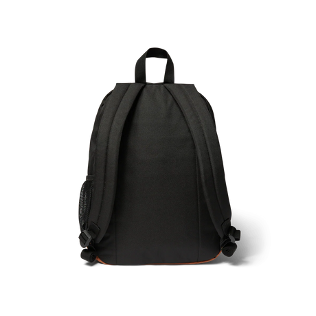 Black backpack on a white background