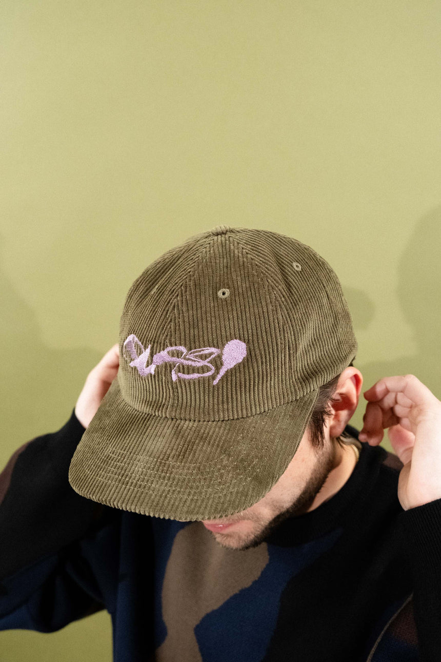 Quasi Olive Corduroy Blot Snapback Hat