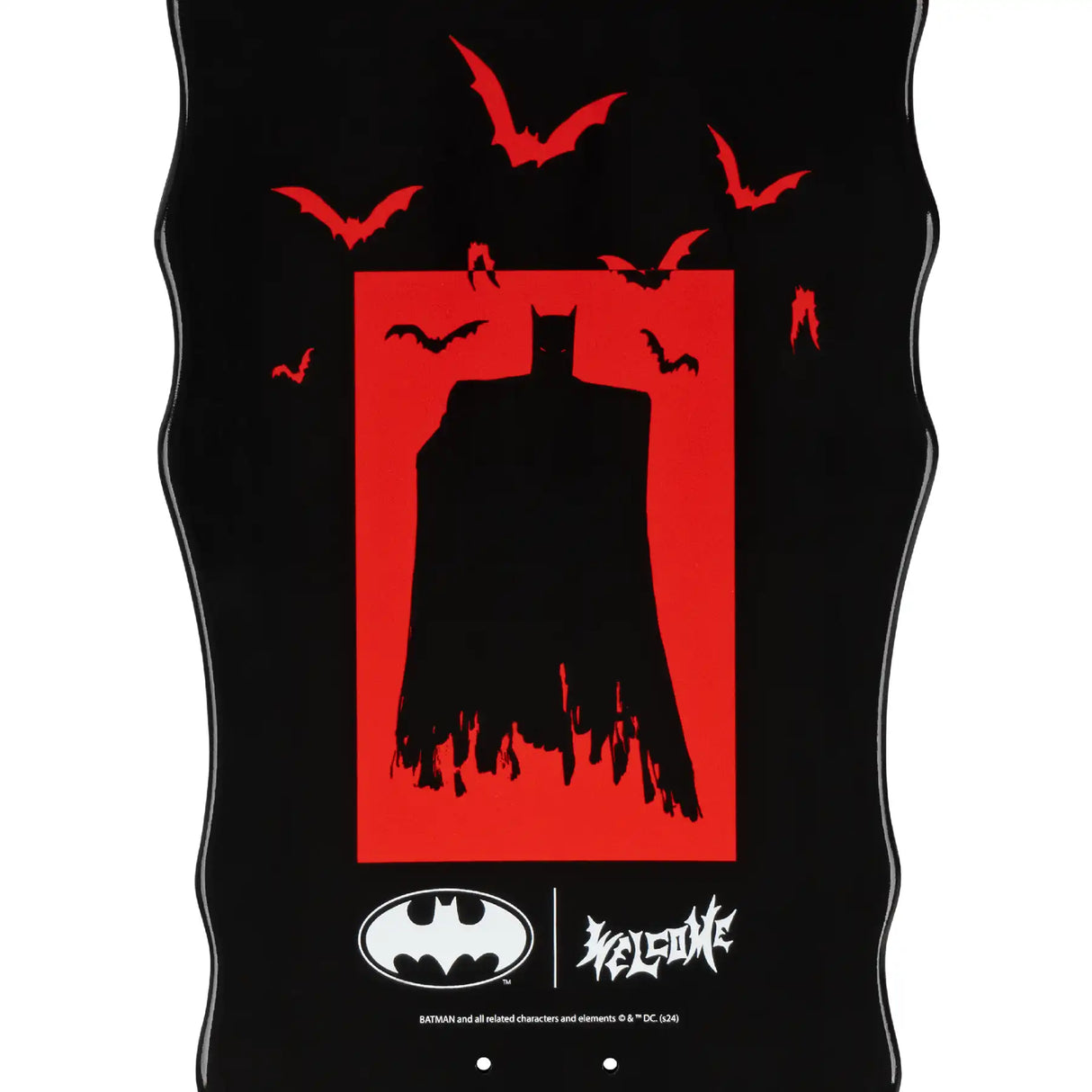 Welcome x Batman Batmonster on 10" Widow Skateboard Deck - Black Dip