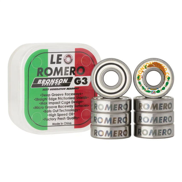 Bronson Leo Romero Pro G3 Skateboard Bearings case with bearings