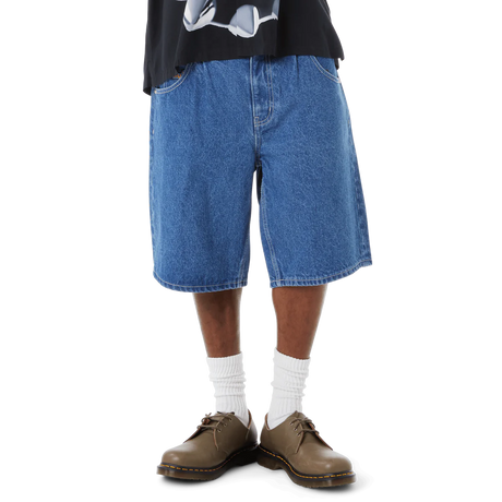 HUF CROMER SHORT - STONE WASH INDIGO on model