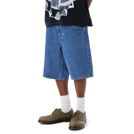 HUF CROMER SHORT - STONE WASH INDIGO on model