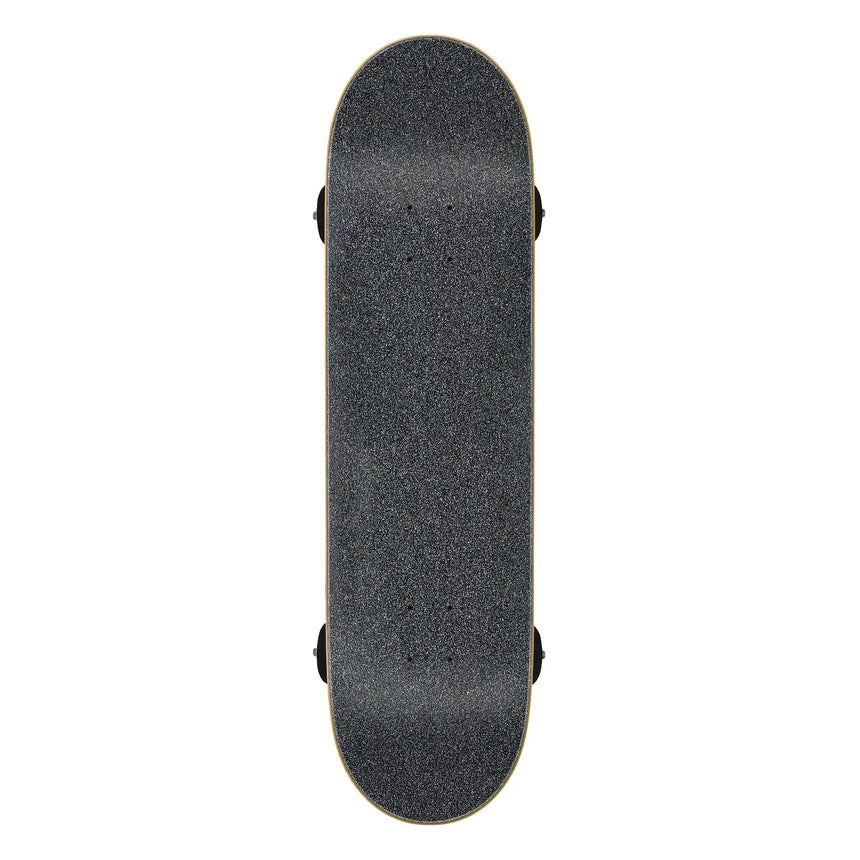 Black skateboard deck on a white background
