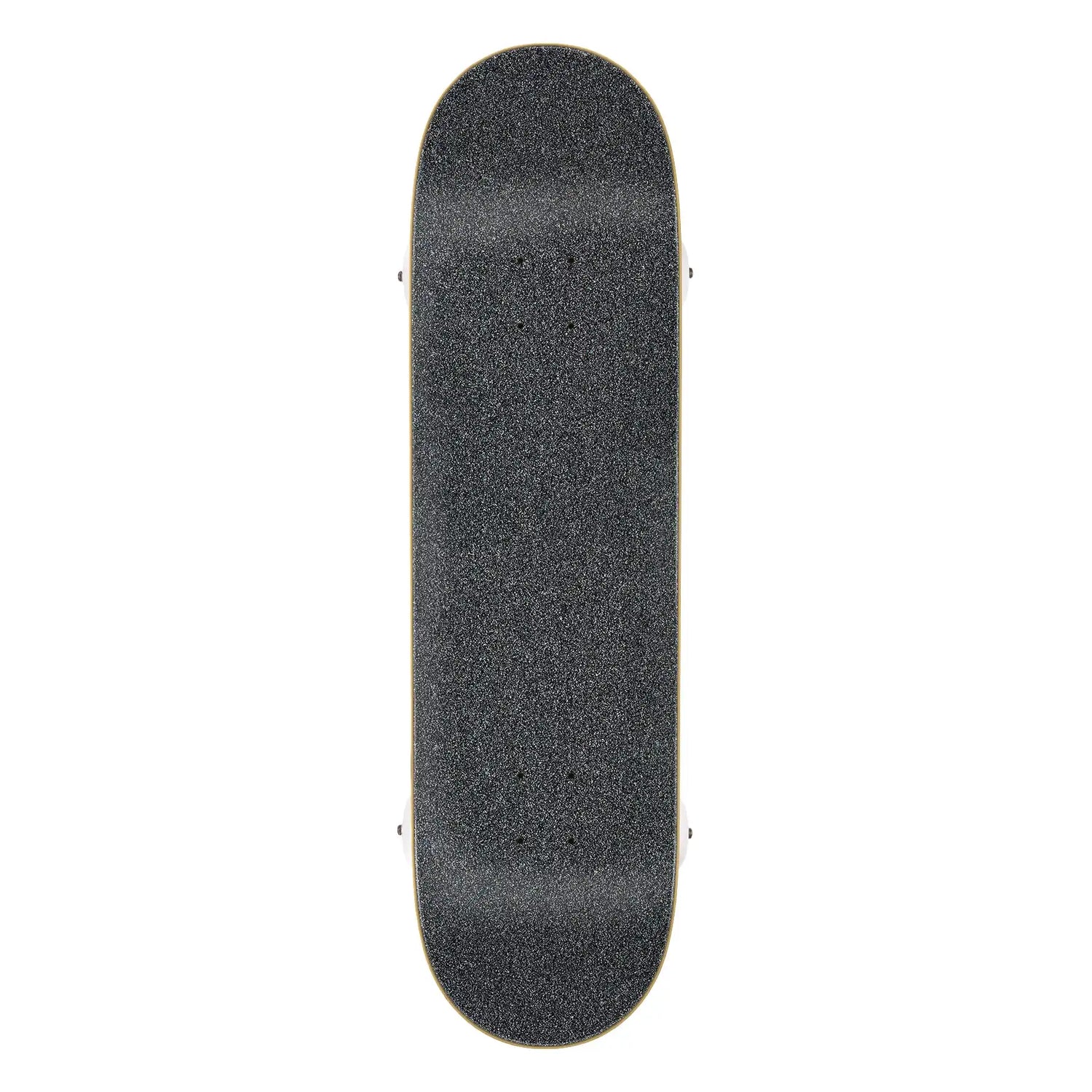 Black skateboard deck on a white background