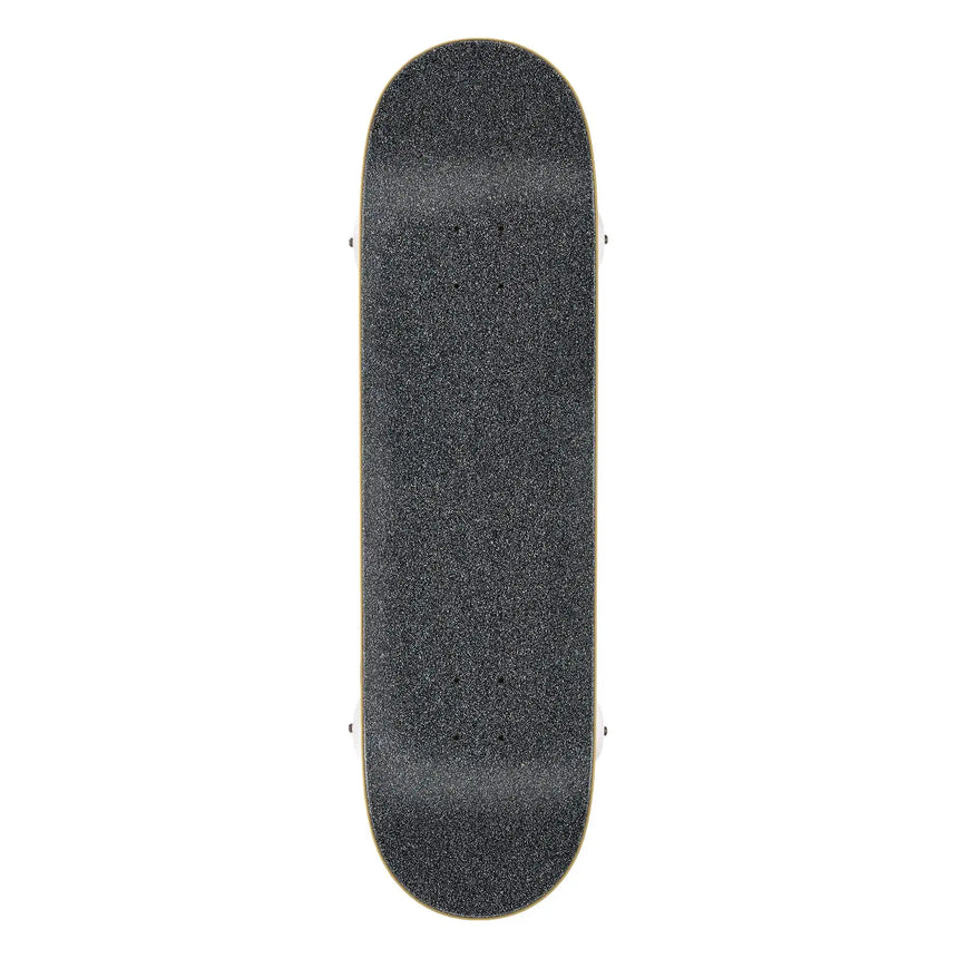 Black skateboard deck on a white background