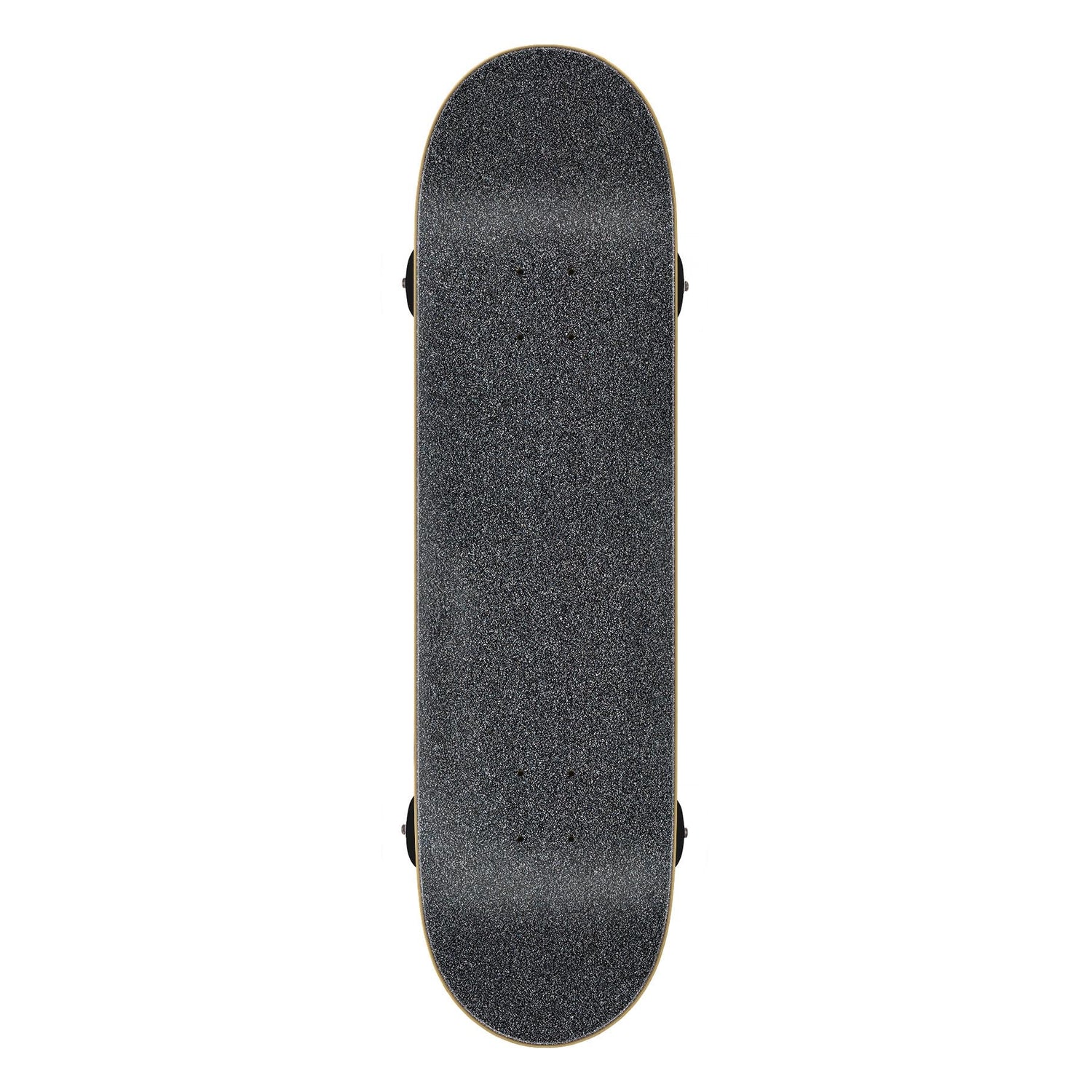 Black skateboard deck on a white background