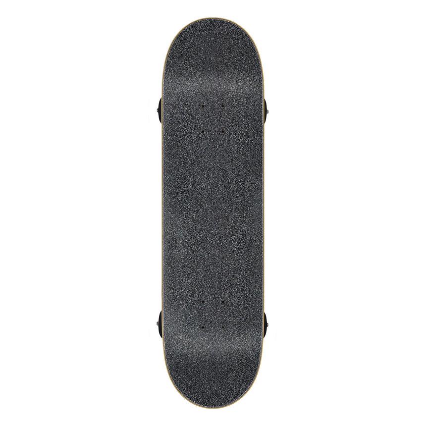Black skateboard deck on a white background