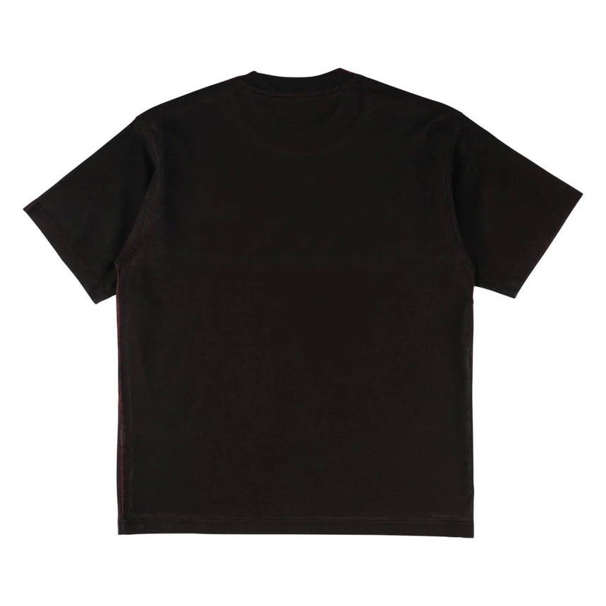 Welcome WEEP overprint knit S/S Shirt - Black/Plum