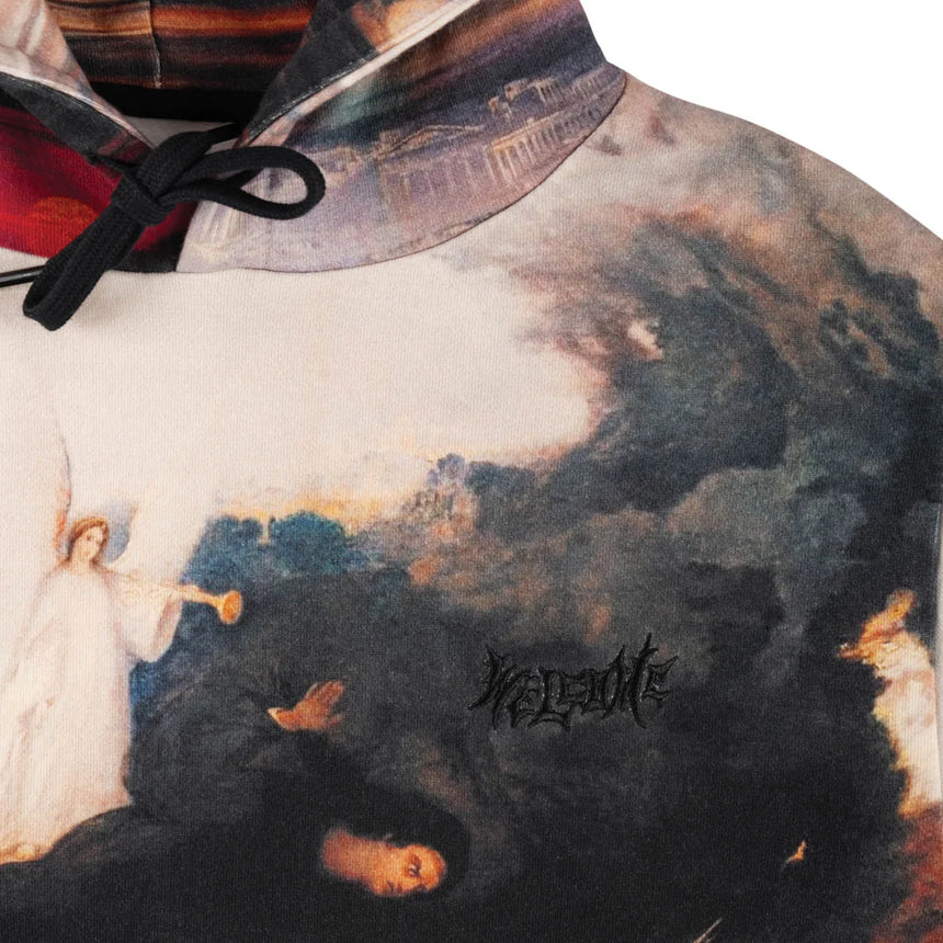 Welcome Judgement All Over Print pullover Hoodie