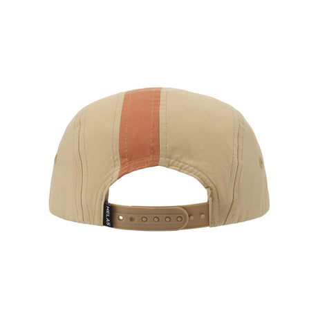 Beige cap with a brown stripe on a white background
