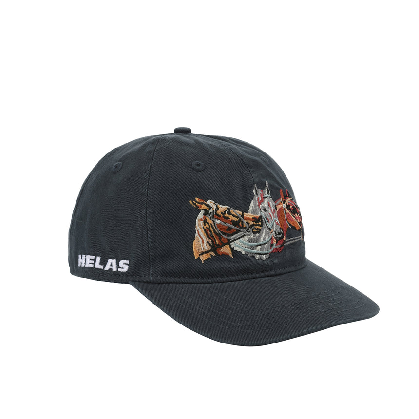 Helas Navy 6 Panel Horses Snapback Cap