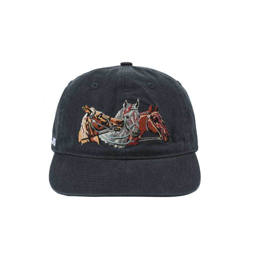 Helas Navy 6 Panel Horses Snapback Cap