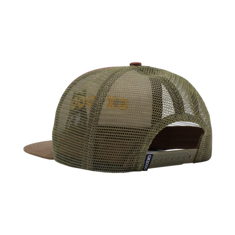Green mesh cap with brand logo on a white background